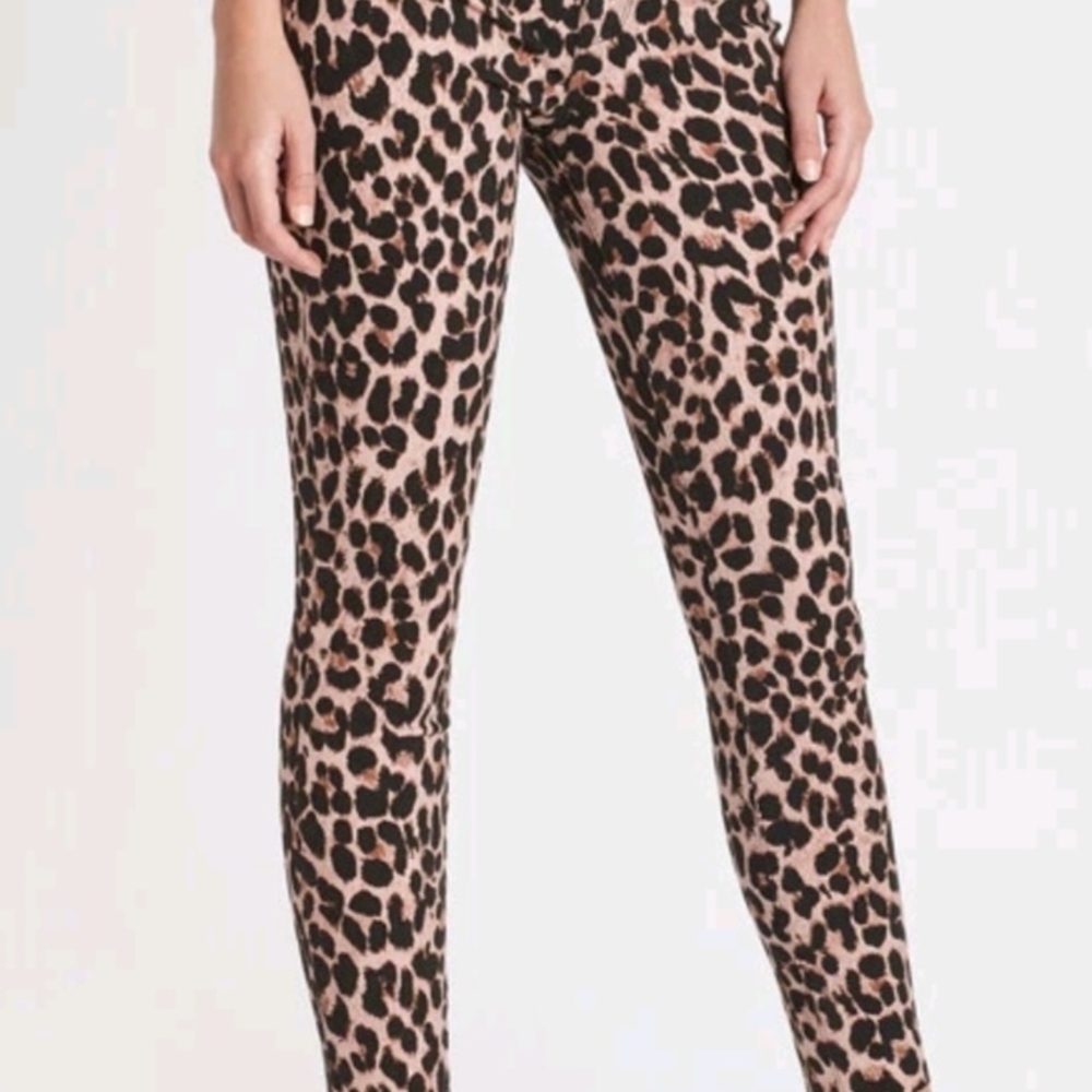 PAIGE Women's Skinny Jeans - Black and Cream Leopard Print